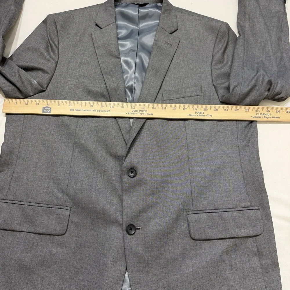 J.M. Haggar Slim Fit Suit Jacket Gray Stretch Sport Coat Blazer Mens *defect*